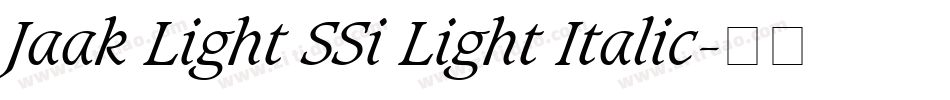 Jaak Light SSi Light Italic字体转换